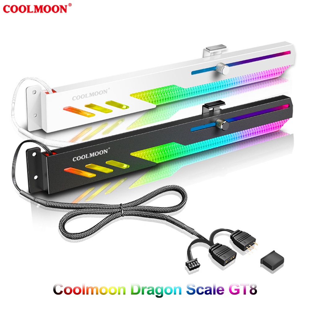 Giá Đỡ VGA Coolmoon Dragon Scale GT8 Led ARGB - Đồng Bộ Hub Coolmoon và Mainboard