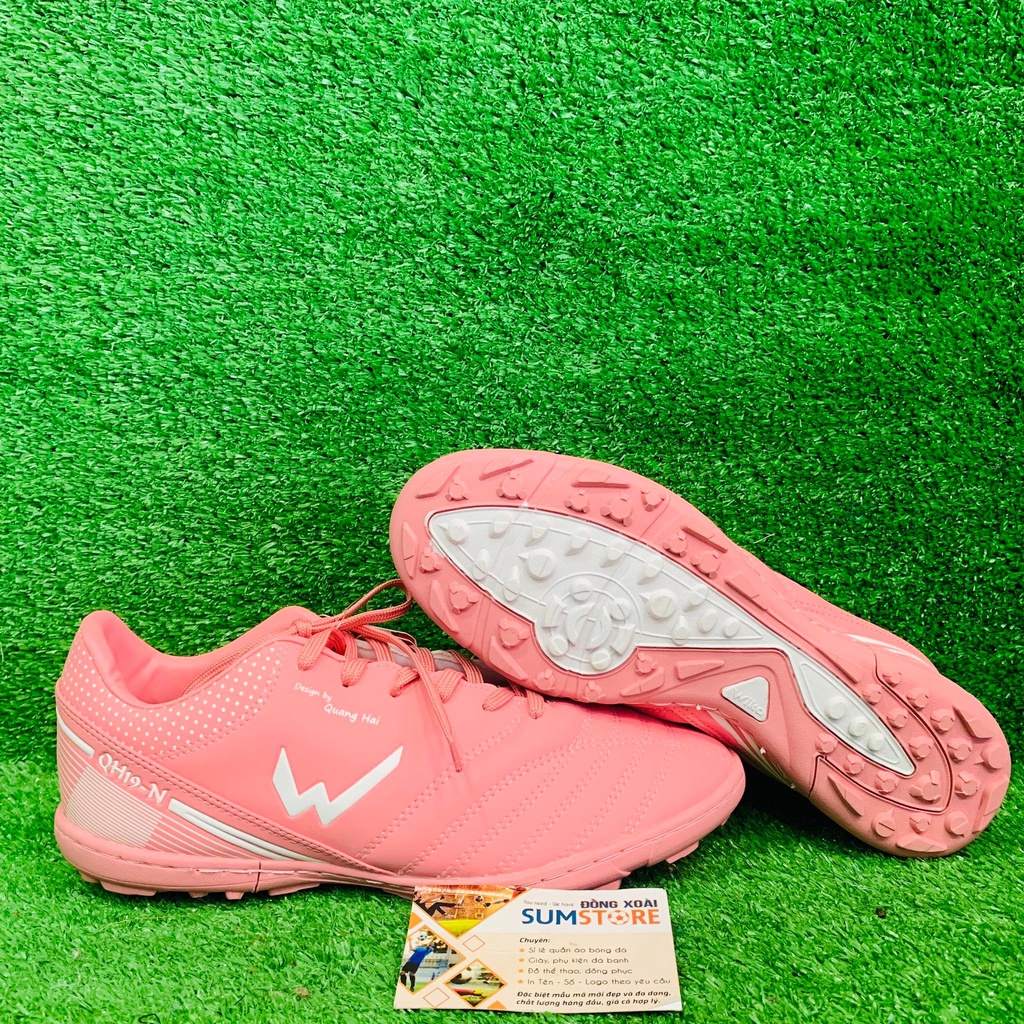 Giày Bóng Đá TF Wika _QH19 NEO Hồng - Giày Đá Banh Cực Hot, Đẹp, Bền