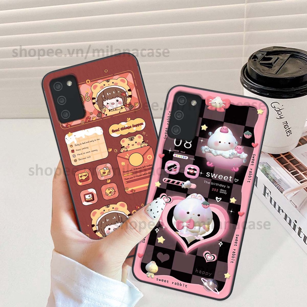 Ốp Samsung A02s / A03s hình đồng hồ icon gấu mèo cute cực dễ thương ngộ nghĩnh
