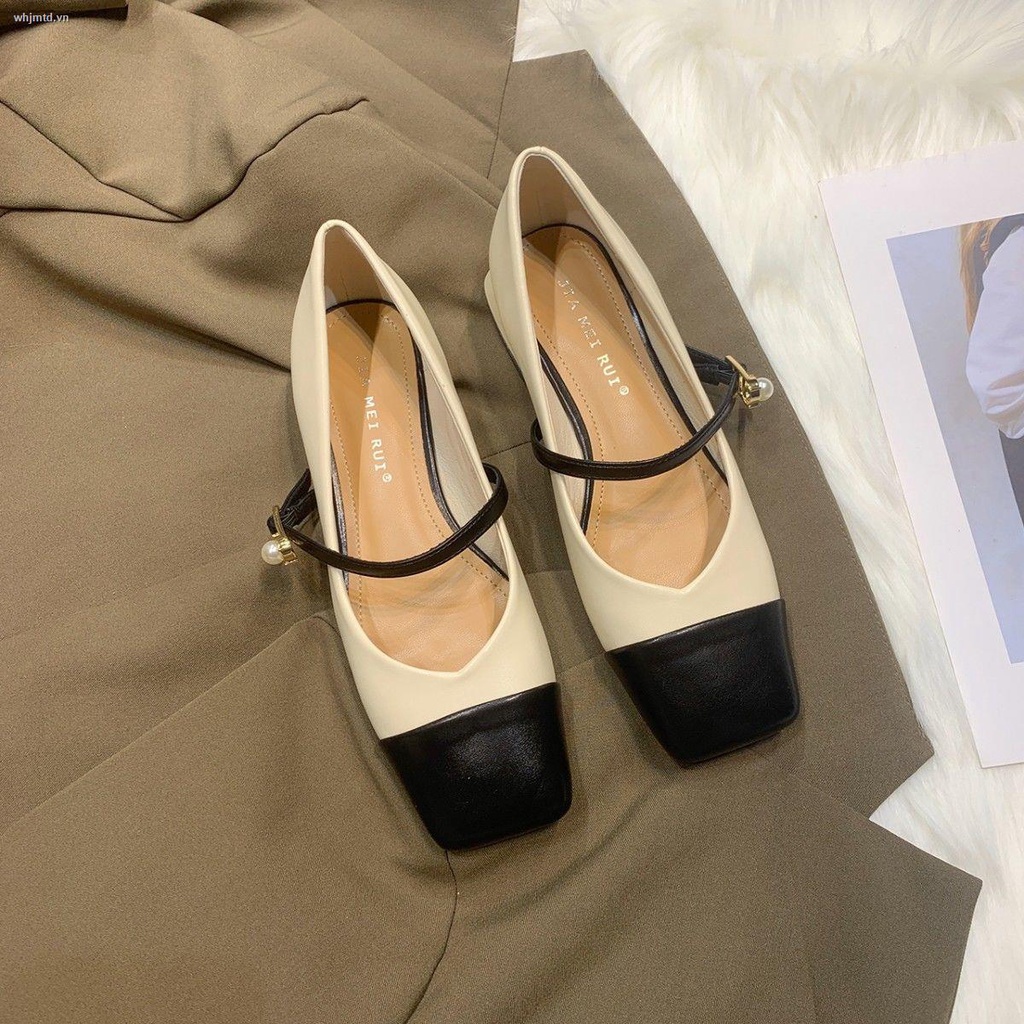 Giày Búp Bê Mũi Vuông Đế Mềm Thiết Kế Đơn Giản Phong Cách Retro Thời Trang Cho Nữ