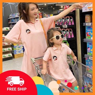 [Mặc Là Xinh] [GIÁ XƯỞNG] Set váy đôi mẹ và bé màu hồng đáng yêu AD02 [ Kèm ảnh thật ]