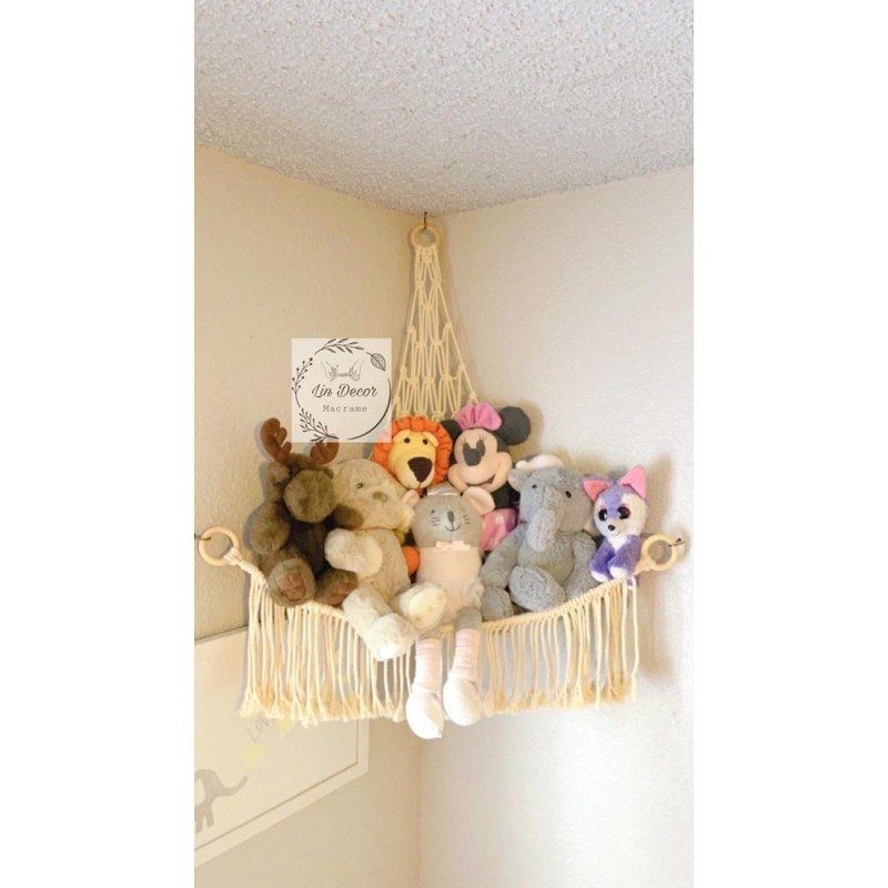 Võng Đồ Chơi Thú Bông Macrame Võng Treo Macrame Trang Trí Phòng Cho Bé Võng Thú Nhồi Bông