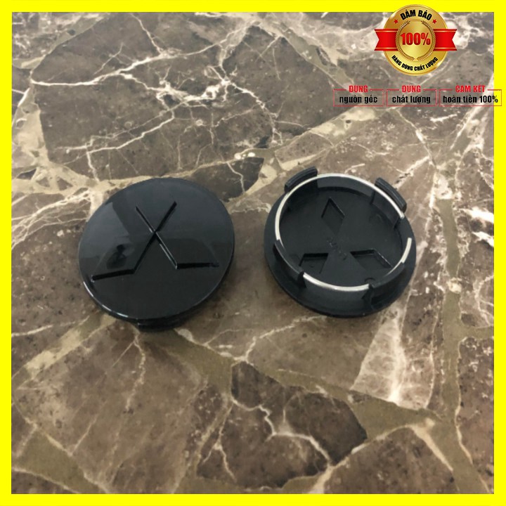 Logo chụp mâm, ốp lazang bánh xe ô tô Mitsubishi MTS60 đường kính 60mm - 01 chiếc