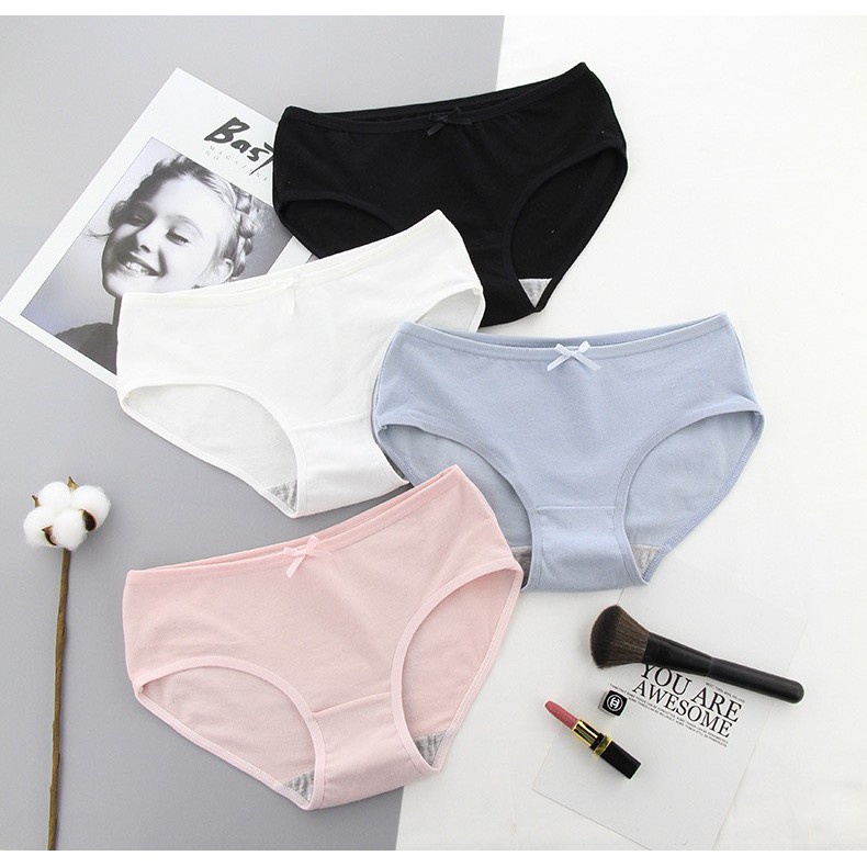 Quần Lót Nữ - Quần Lót Nữ Cotton kháng khuẩn thoáng mát đính nơ nhỏ tôn dáng gợi cảm DAN STORE MÃ 978