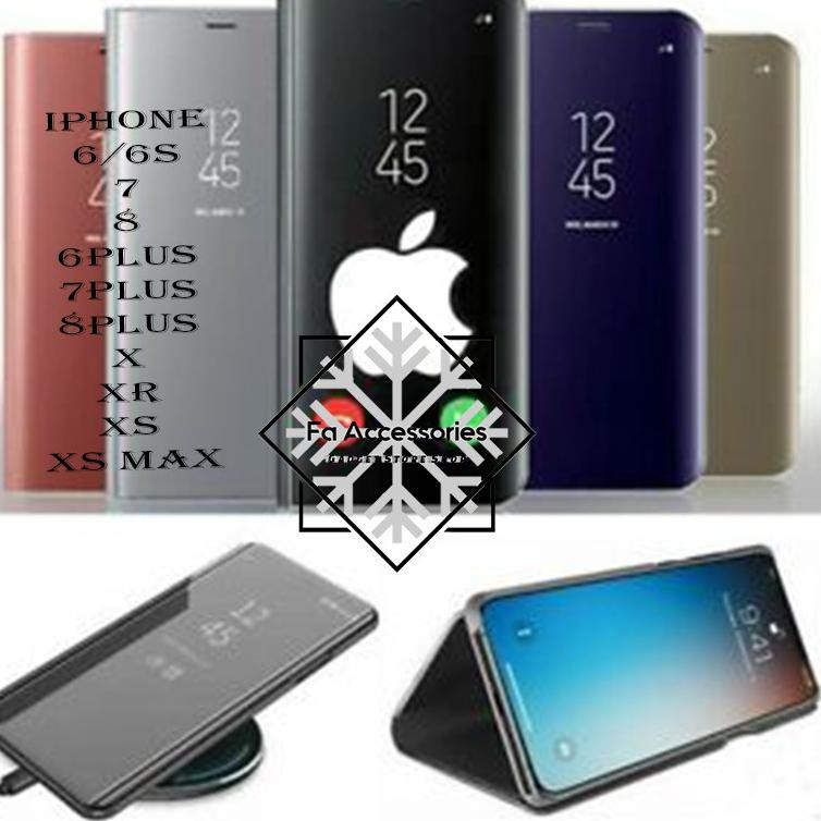 Mới Bao Da Điện Thoại Nắp Lật Tráng Gương Thông Minh Cho Iphone 6 6s 7 8 6plus 7plus 8plus Plus + X Xr Xs Xs Max