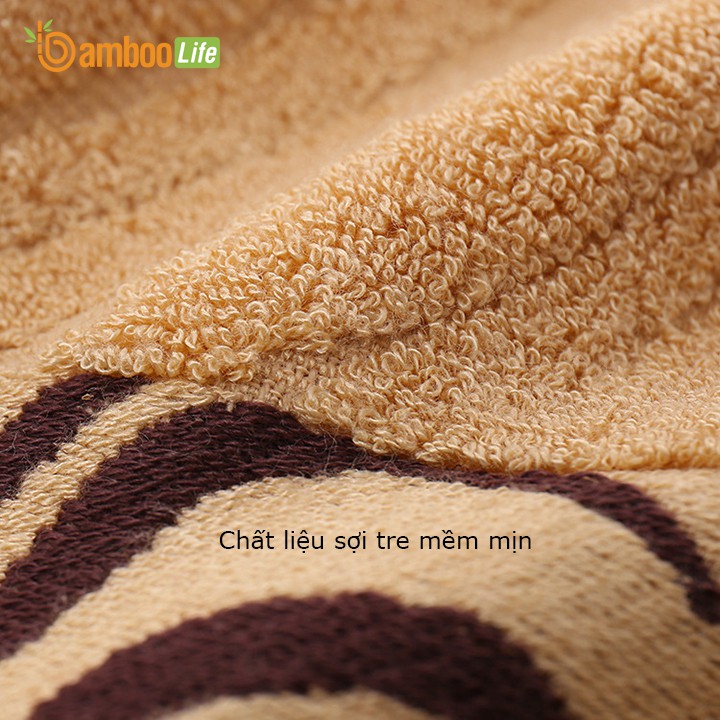 Khăn tắm sợi tre Bamboo Life BL045 họa tiết Hổ vằn lau người, đội đầu, kháng khuẩn, siêu thấm hút, an toàn cho da