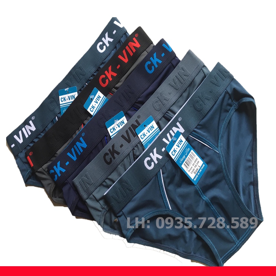 [10 Cái] Combo 10 Quần Lót Nam CK-VIN Vải Thun Lạnh Cao Cấp, Cạp 4cm, Co Dãn, Thấm Hút Tốt, Kháng Khuẩn