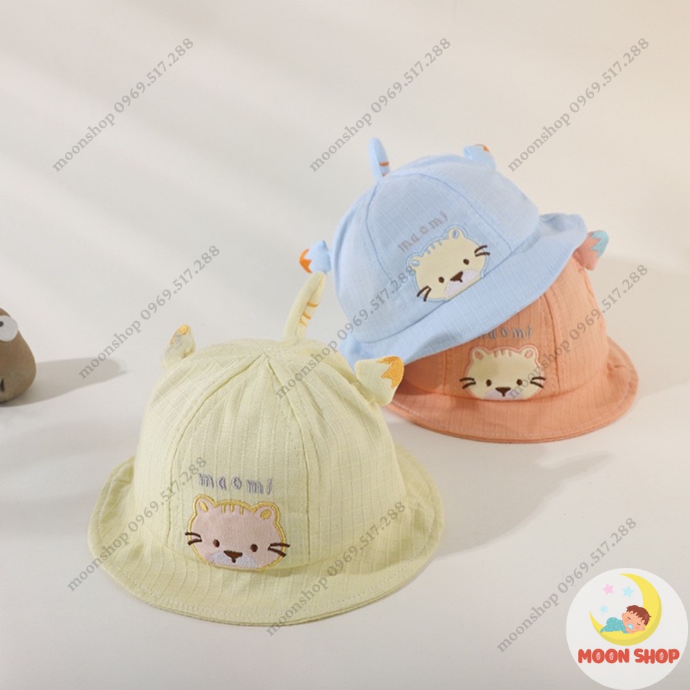 Mũ Bé Gái Hình Chú Mèo Đáng Yêu Cho Bé Từ 3 - 12 Tháng Tuổi Vòng Đầu 46 - 48 Cm