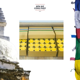 Đèn bơ cúng Phật JVALA - nến bơ vỏ sắt (hộp 100 viên)