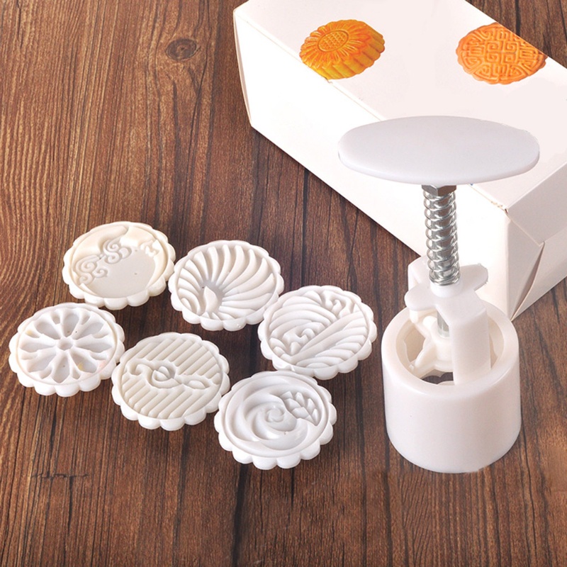 Set 7 khuôn làm bánh trung thu hình tròn 50g DIY