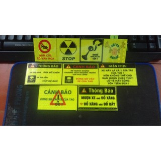 tem xe phản quang , tem cảnh báo combo 9 tem