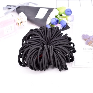 Korean Black 4mm High Elastic Rubber Rubber Hair Bands Round Hair Accessories Women Seamless Headbands DIY Hat Accessories TS001