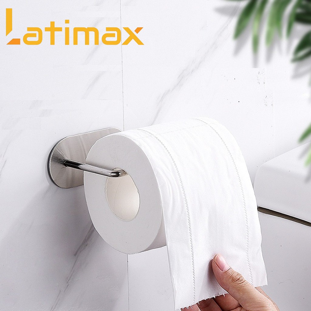 Thanh Treo Khăn Lau Tay - Móc Treo Cuộn Giấy Vệ Sinh Dán Tường Latimax kích thước 12 Cm chất liệu Inox 304 Cao Cấp