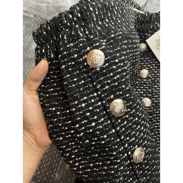 Chân váy BIGSIZE dạ vải tweet 6 cúc gọn dáng 60-90kg