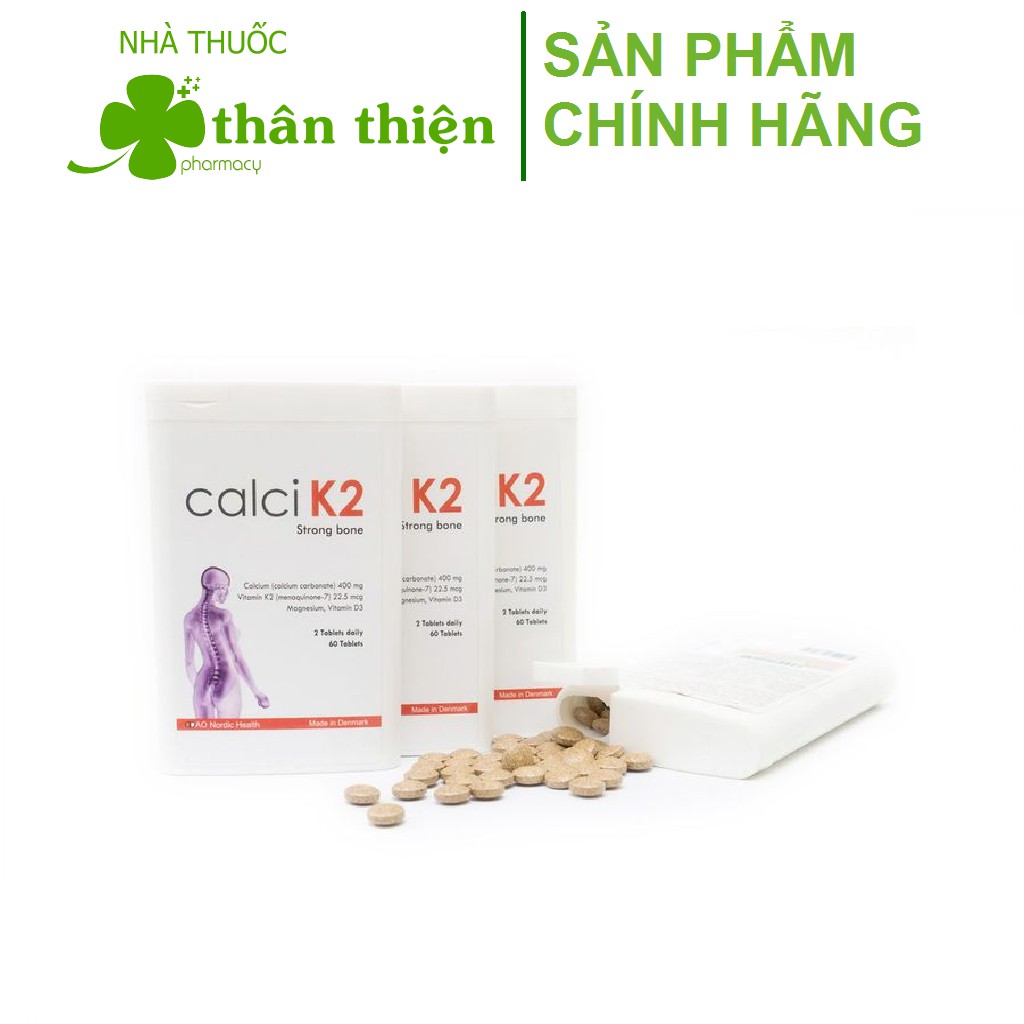 {Nhập} Calci K2 - Hỗ trợ bổ sung Canxi ngăn ngừa loãng xương, giảm thoái hóa khớp, giúp xương chắc khỏe (60 viên)