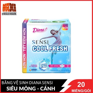 Băng vệ sinh Diana Sensi Cool Fresh siêu mỏng cánh 20 miếng/gói
