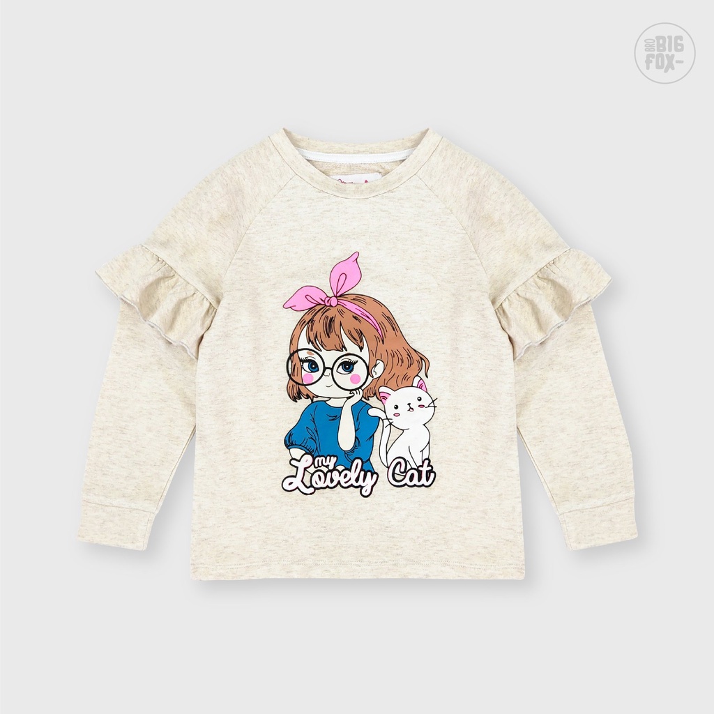 [HÀNG VIỆT NAM] Quần áo bé gái BIGFOX-MISS MEOW thu đông, bộ dài tay cho bé phong cách Hàn Quốc 10 - 38 kg Cô Gái và mèo