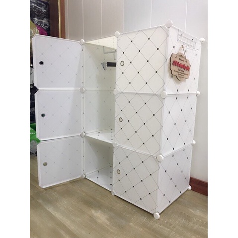 [XẢ KHO TỦ SIZE TO] TỦ NHỰA GHÉP 6 Ô. KÈM 1 TREO ĐỒ TIỆN ÍCH