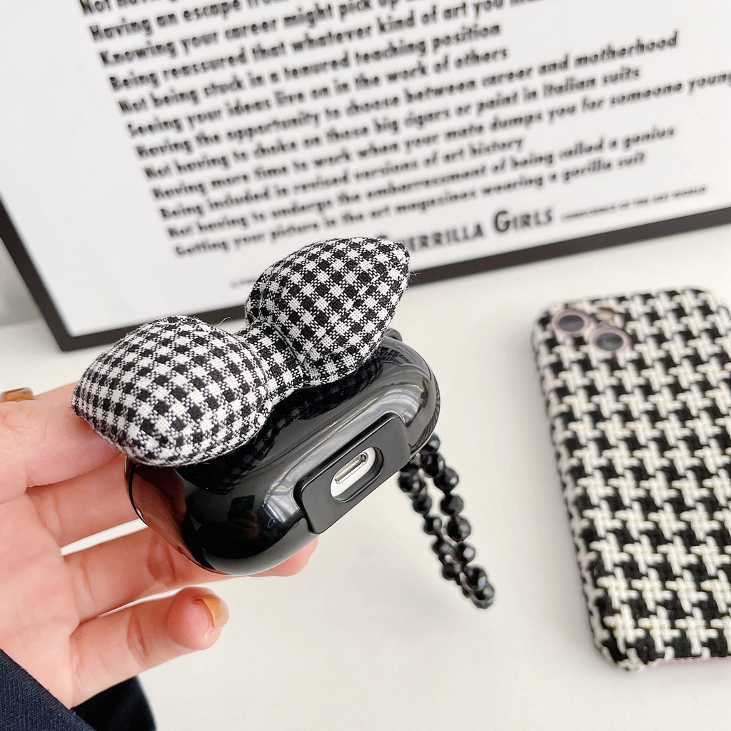 Vỏ Bảo Vệ Hộp Sạc Tai Nghe airpods 1 2 3 pro Bluetooth Bằng tpu Mềm Họa Tiết Hoạt Hình Chiếc Gối Màu Đen Xinh Xắn