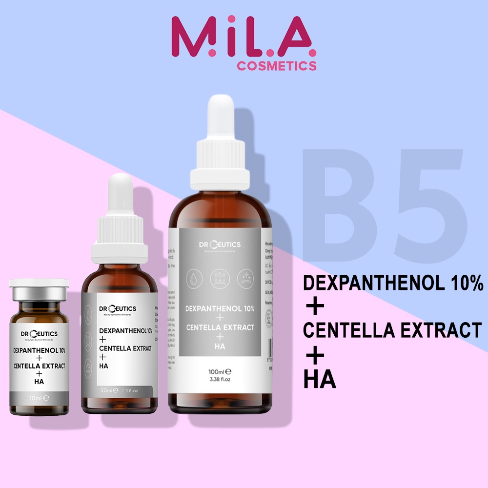 Serum B5 DrCeutics Cấp Ẩm Và Phục Hồi Da Dexpanthenol 10% + Centella Extract + HA 10ml - 30ml - 100ml