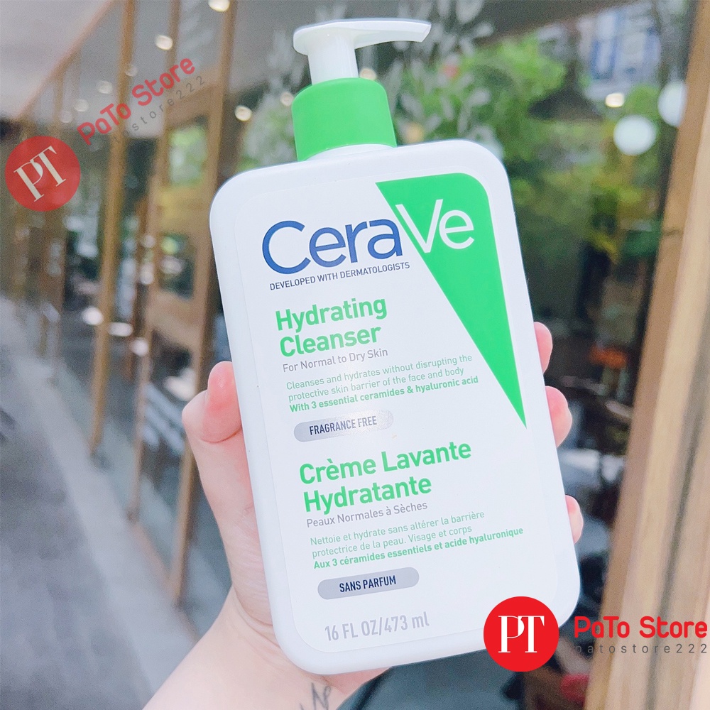 Sữa rửa mặt Cerave Cleanser cho da dầu, da khô, da nhạy cảm bản Pháp 236ml, 473ml