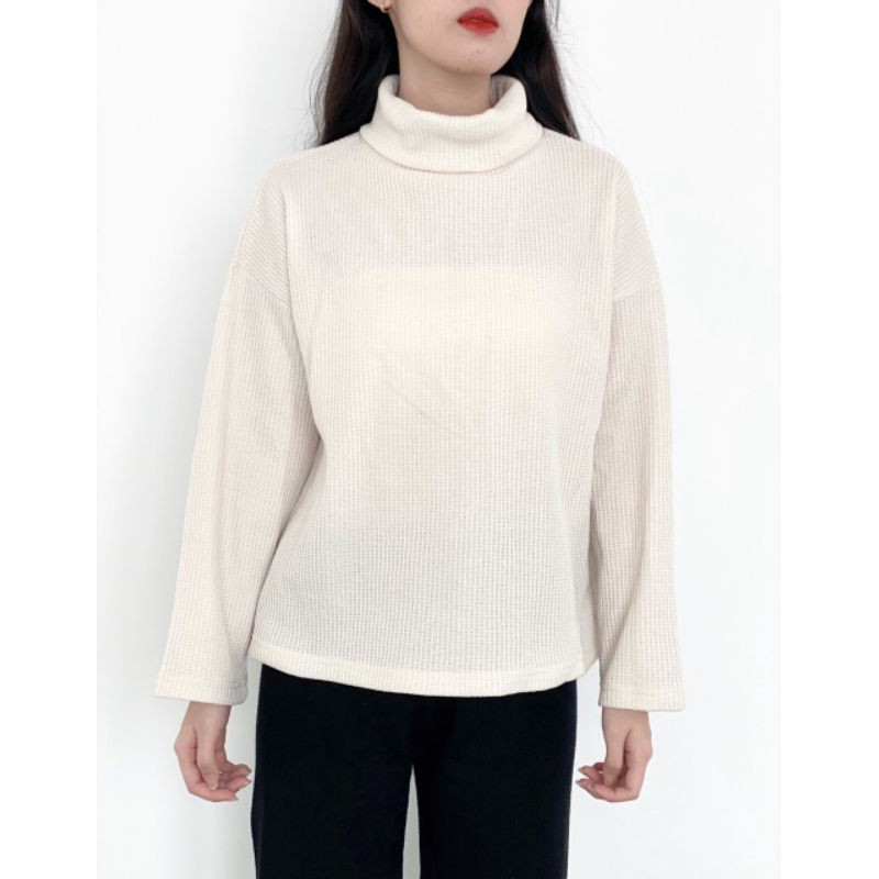 Áo len cổ lọ cao 3 màu hiệu F21