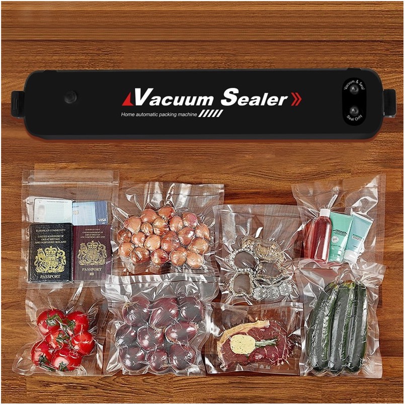 Máy hút chân không thực phẩm Vacuum Sealer dùng cho gia đình- Tặng 10 túi hút chân không rộng 20cm dài 25cm