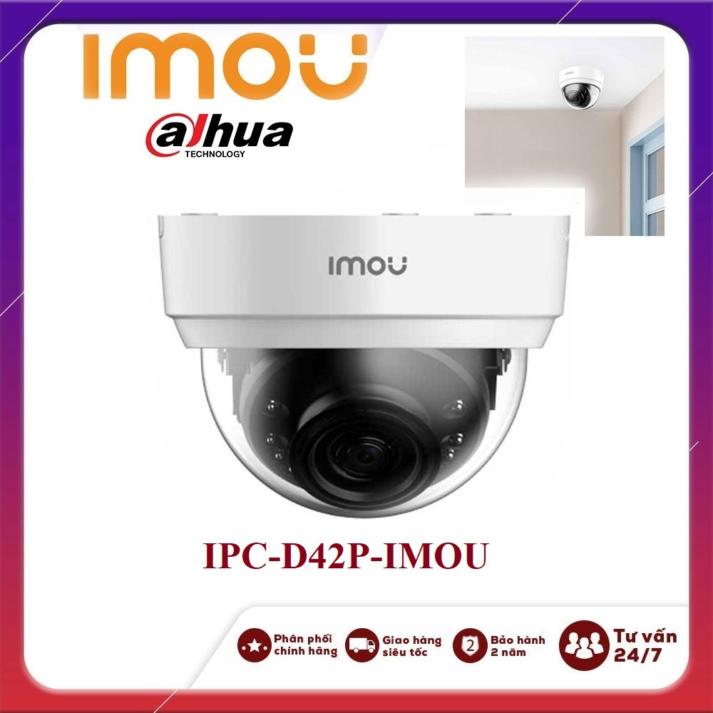 Camera IP Wifi Dome 4.0MP IPC-D42P-IMOU  - Tích hợp mic - Hàng chính hãng