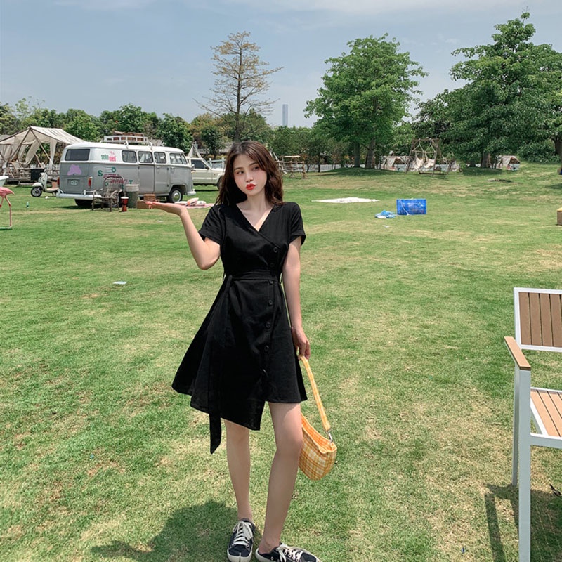 IELGY IELGY Đầm Nữ Dáng Vừa Màu Vàng Phong Cách Cổ Điển Thời Trang Xinh Xắn