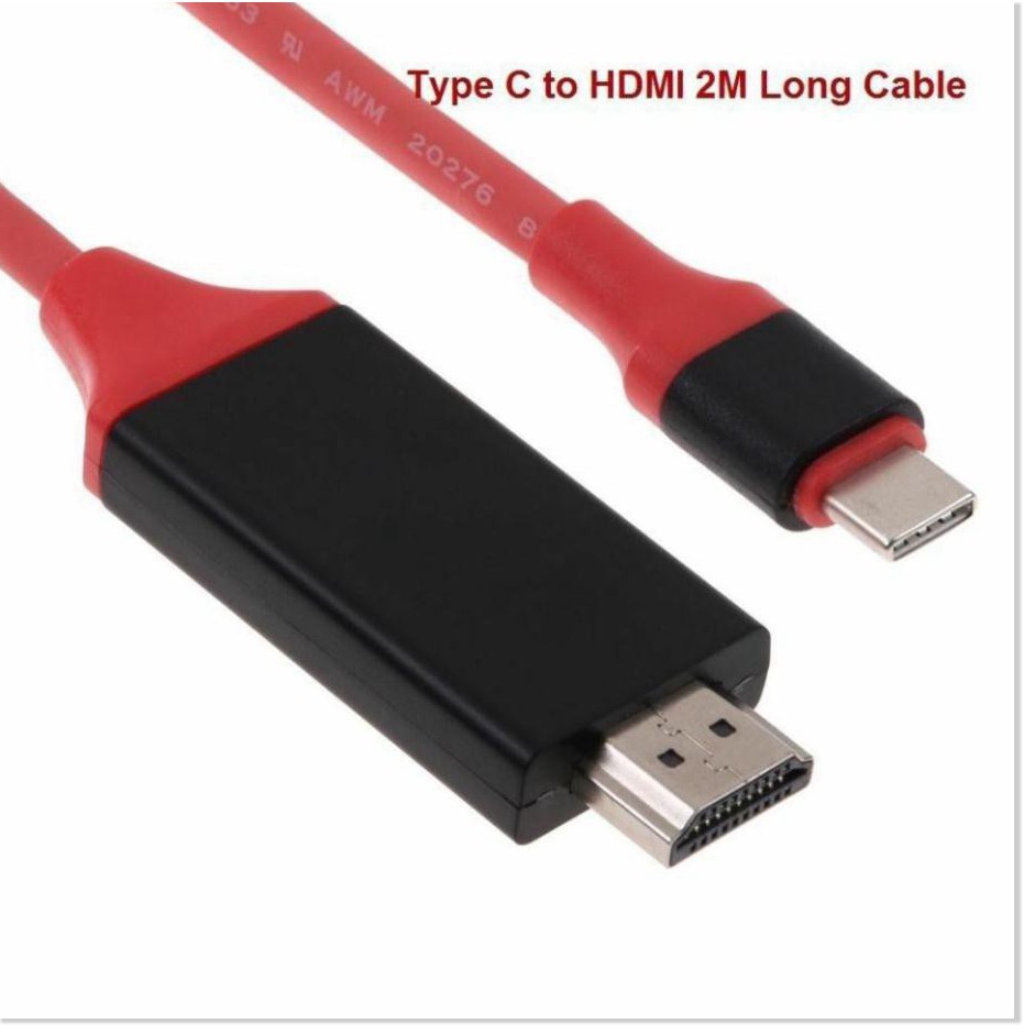 Cáp HDMI chuyển đổi Type C sang Tivi chuẩn HD-4K dài 2m