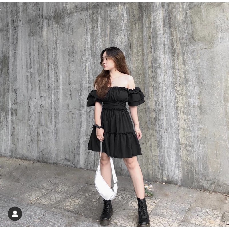 ĐẦM MIMI TRỄ VAI VẢI DÀY LƯNG CHUN