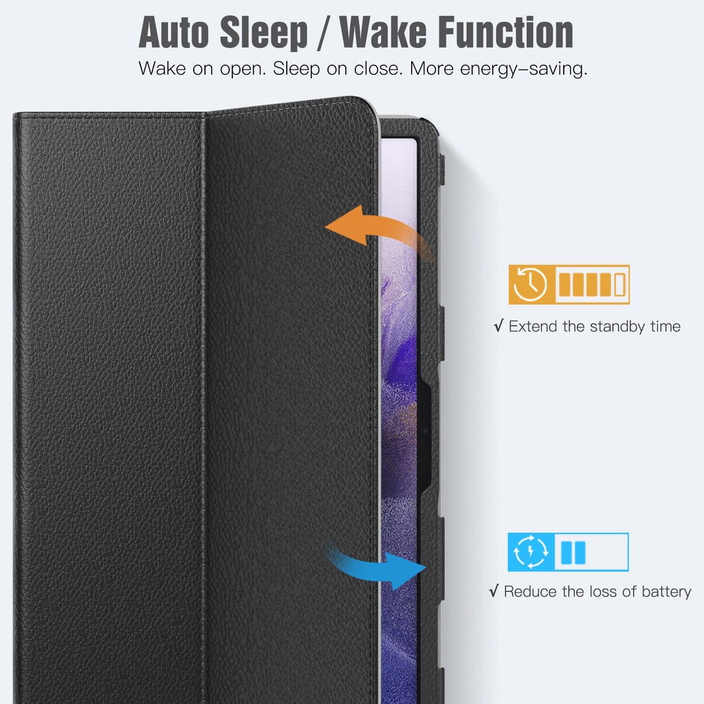 Ốp Lưng Chất Liệu Da PU Cho Samsung Galaxy Tab S8 Plus 12.4 inch 2022/S7 FE 12.4&quot; 2021 (SM-T730/T736)