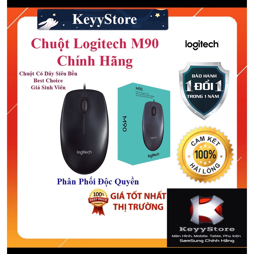 ❤️KeyyStore❤️ Chuột có dây Logitech M90 - Siêu bền, Siêu tiết kiệm Bảo Hành 1 Đổi 1 Trong 12 Tháng Độc Quyền