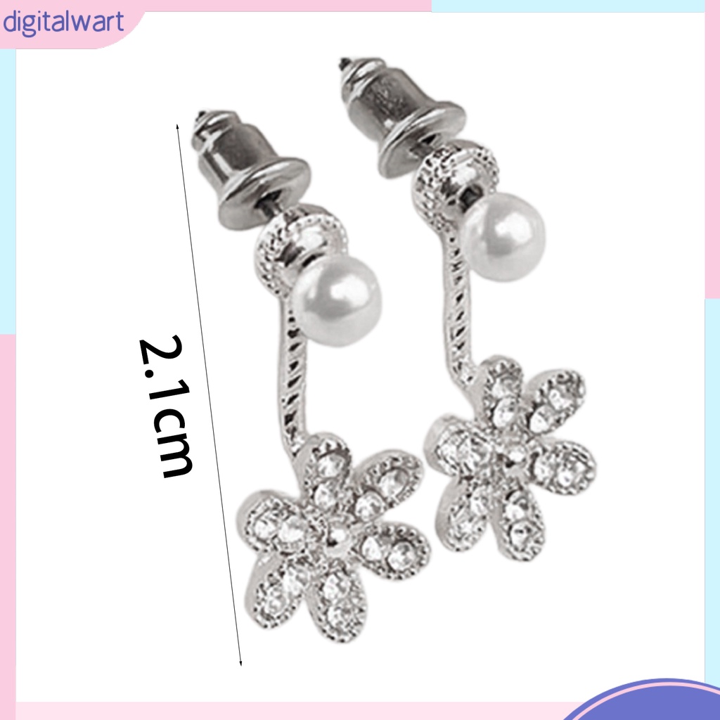 Khuyên tai hợp kim hình hoa đính đá xinh xắn cho nữ