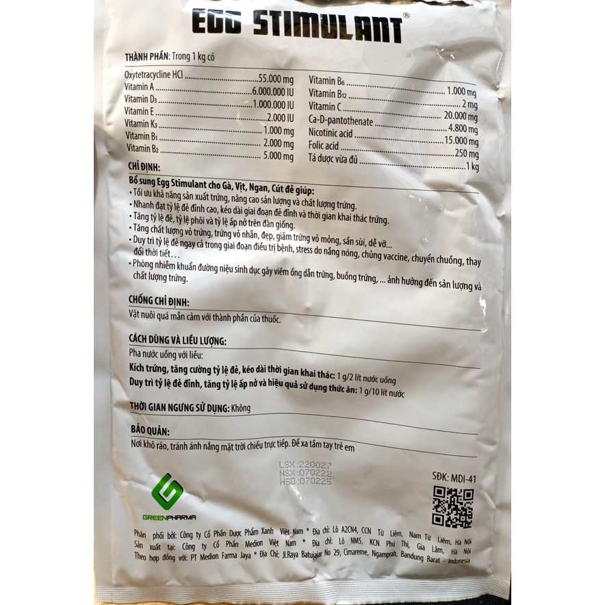 Đẻ Nhiều, Trứng To, Đều, Đẹp. EGG STIMULANT kéo dài chu kỳ đẻ, bền mái, tăng sám, tăng sản lượng
