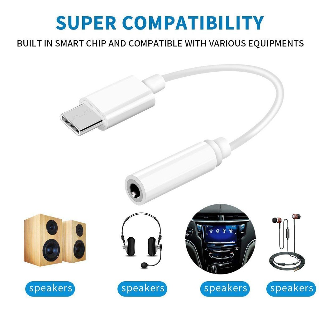 Cáp chuyển đổi USB C sang Jack cắm âm thanh AUX 3,5mm