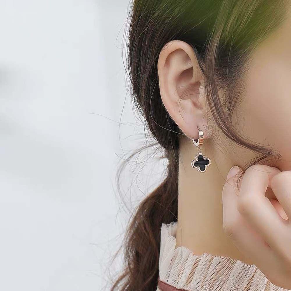 Somedayzl Bông Tai Dạng Vòng Hình Học May Mắn Phong Cách Hàn Quốc Thanh Lịch Cho Nữ