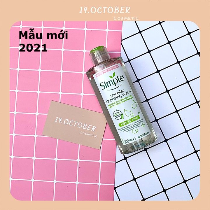 Nước Tẩy Trang Simple Micellar Cleansing water mẫu mới 200ml