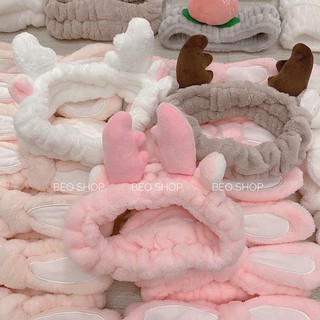 Băng đô rửa mặt trang điểm hình sừng , bờm tóc dễ thương phong cách Hàn quốc