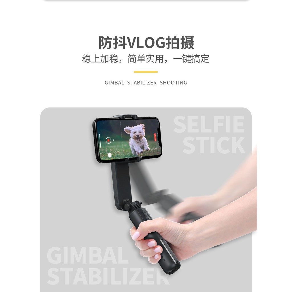 Tay cầm Chống Rung Điện Thoại Gimbal L08 Chống Rung Khi Chụp Ảnh-Quay Video-Có Bluetooth-Kéo Dài tới 86Cm