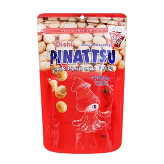 Snack nhân đậu phộng Oishi Pinattsu vị mực cay 95g