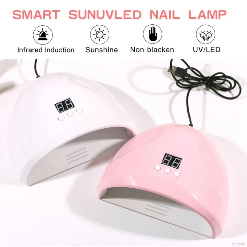 Đèn LED hong sơn móng tay gel UV mini thông minh 36W sạc USB tiện dụng