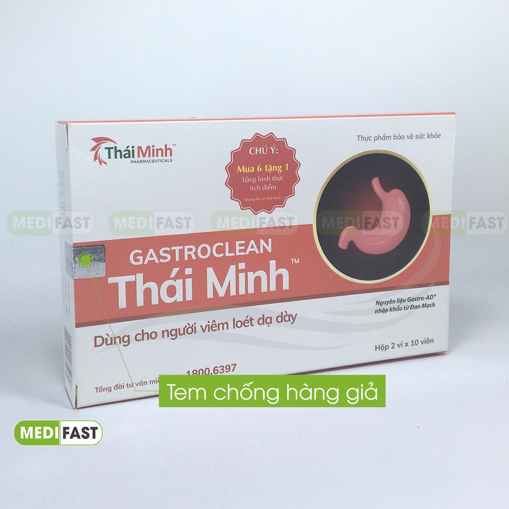 Viên uống dạ dày Gastroclean Thái Minh Mua 6h tặng 1h bằng tem tích điểm, ổn định dạ dày, trung hòa dịch vị từ thảo dược