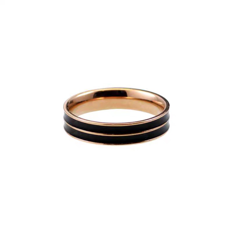 Nhẫn Đôi Bề Mặt Trắng Đen Mới 2021 | Nhẫn Thép Không Gỉ Mạ Vàng Hồng 18K Chống Thấm Nước Không Gây Dị Ứng