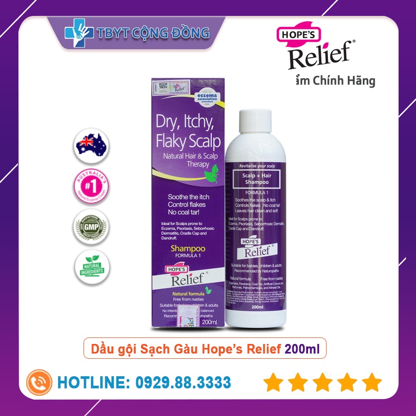 Dầu gội Sạch Gàu Hope’s Relief Dầu Gội cho da đầu có gàu, khô ngứa , nấm đầu.. (200ml)