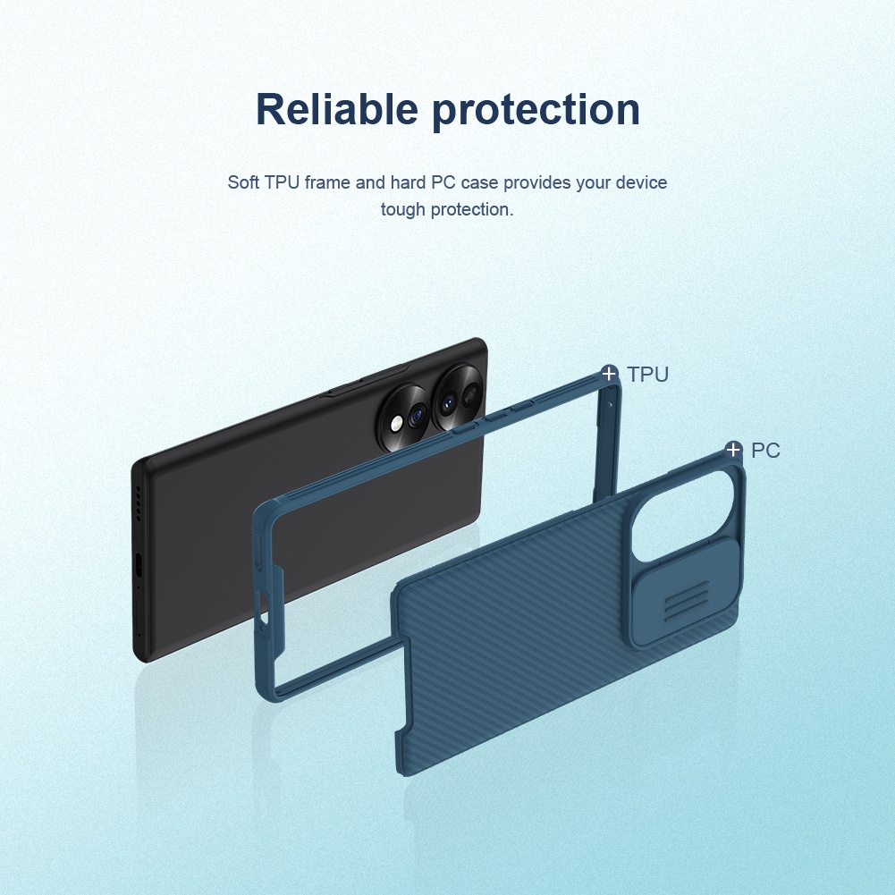 Ốp Điện Thoại Nillkin Bằng TPU + PC Chống Sốc Có Nắp Trượt Bảo Vệ Camera Cho Honor 70
