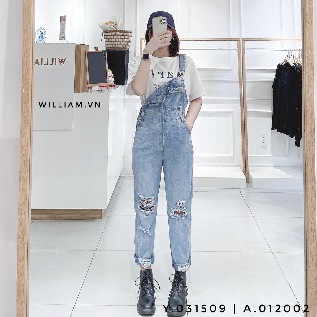 Yếm jean rách XANH 22301 (031509)