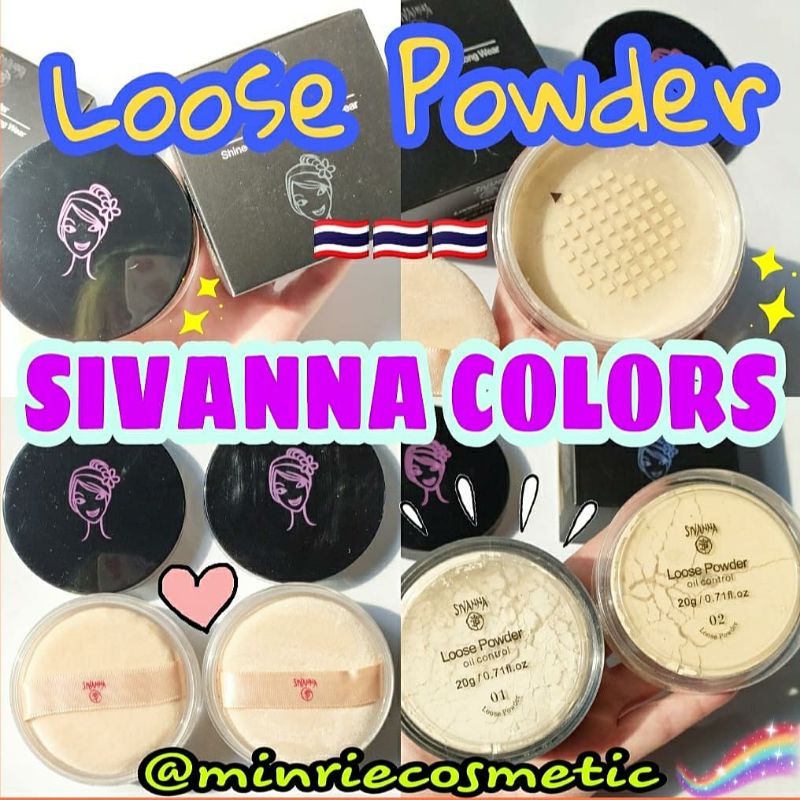 Phấn Phủ Bột Kiềm Dầu Sivanna Loose Powder Shine Control Sheer Long Wear - Thái Lan