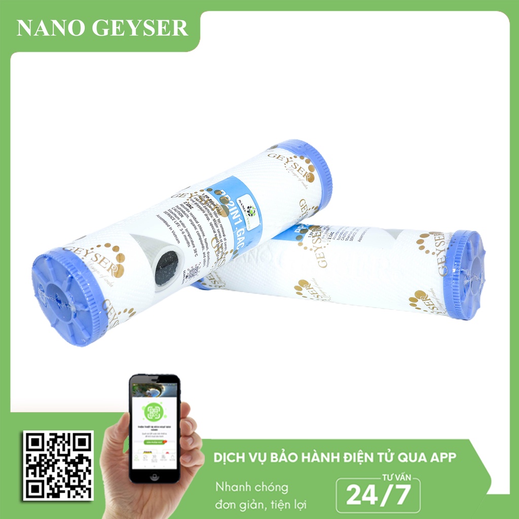 Lõi lọc nước số 1 máy Nano, Lõi PP.2in1.GAC Nano Geyser (Dùng cho các dòng máy lọc nước Nano, ECO, ECO H, ION...)