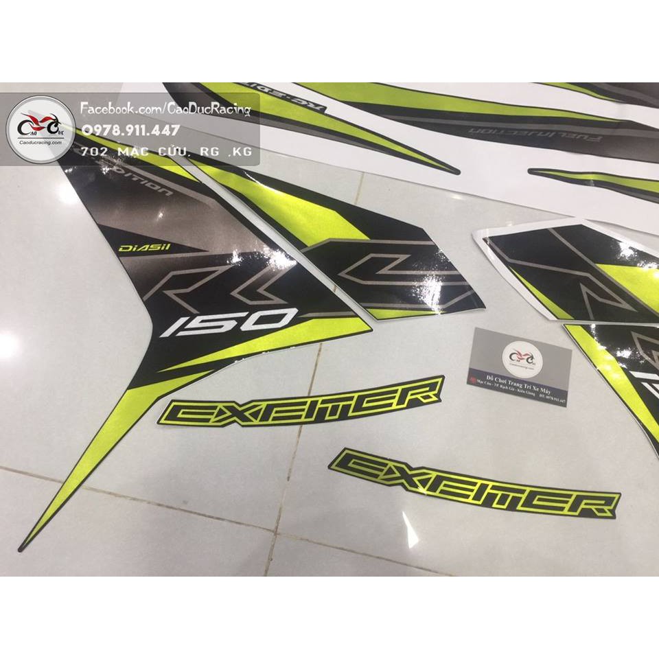 Tem rời EX150 RC 150 - Màu Xanh lá 46 - decal camay ánh kim như tem zin